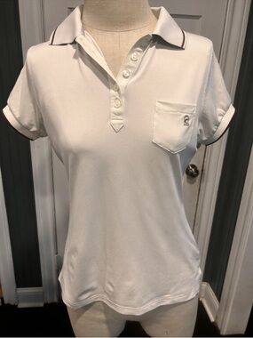 Cavallo Classic Women's White Polo Shirt with Contrast Trim nwot